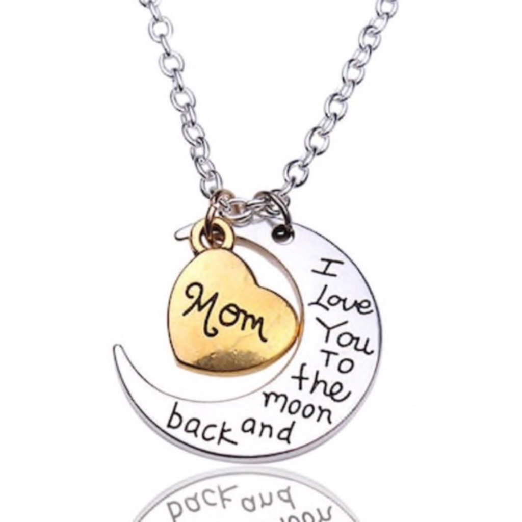 New Gold/Silver Trendy Mom Moon & Back Necklace